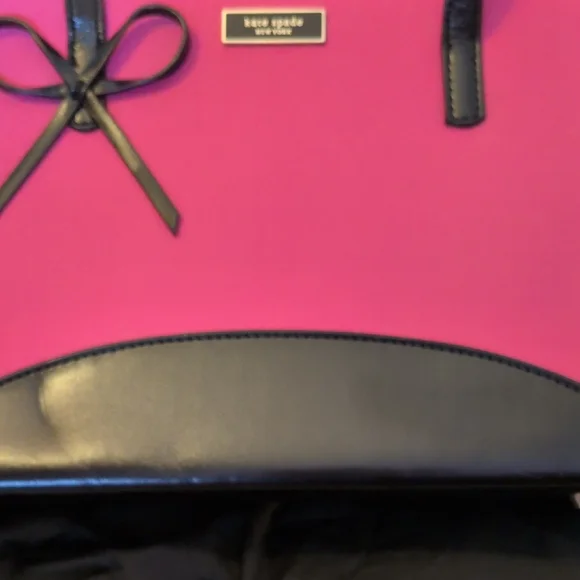 Kate Spade Vibrant Pink Tote with Black Accents - Picture 4 of 13